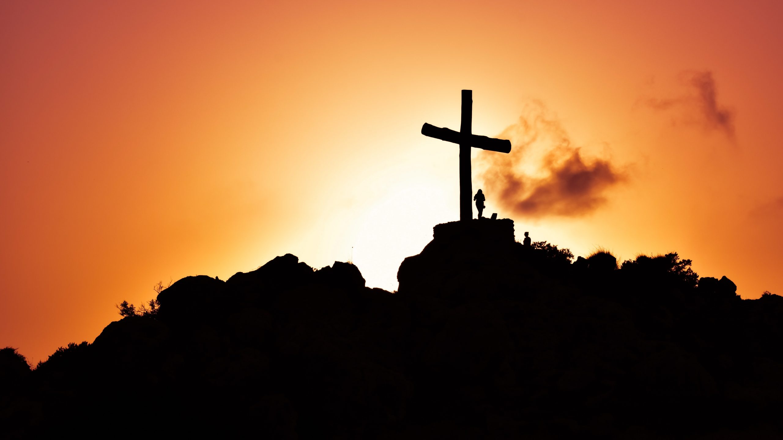 cross at sunset